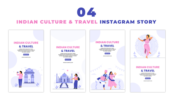Indian Culture and Tour Places 2D Animation on Instagram Story