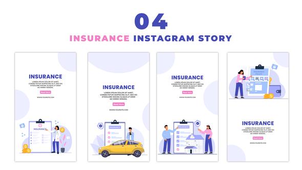 Insurance Awareness Flat Character Instagram Story