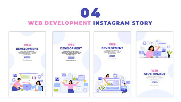 Eye Catching Character of Web Development Instagram Story