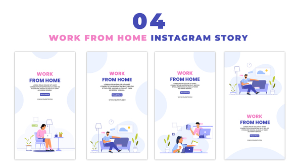 Premium Vector Work from Home Instagram Story