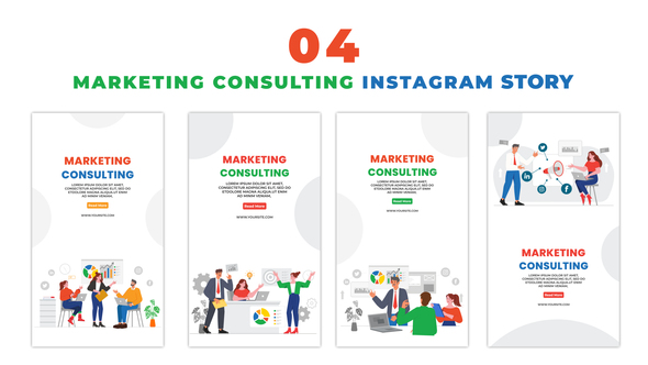 Marketing Consulting 2D Flat Character Instagram Story