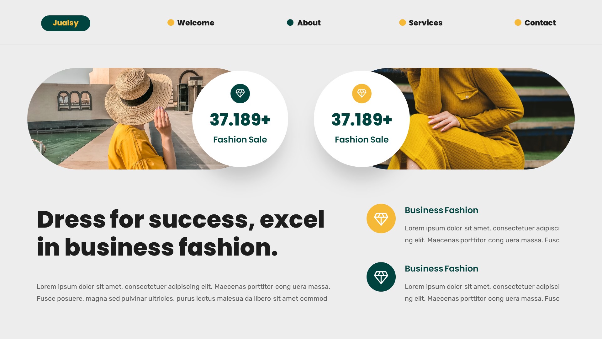 Jualsy - Business Fashion Powerpoint Template, Presentation Templates