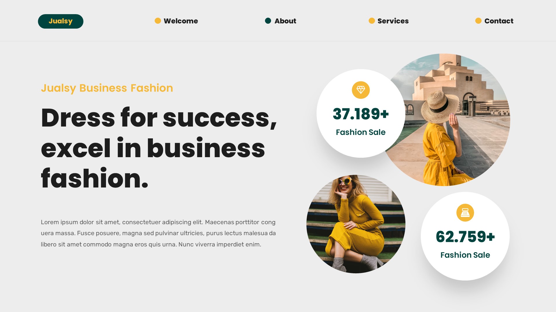 Jualsy - Business Fashion Powerpoint Template, Presentation Templates