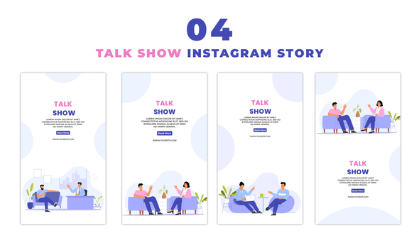 Creative 2D Flat Character Talk Show Instagram Story