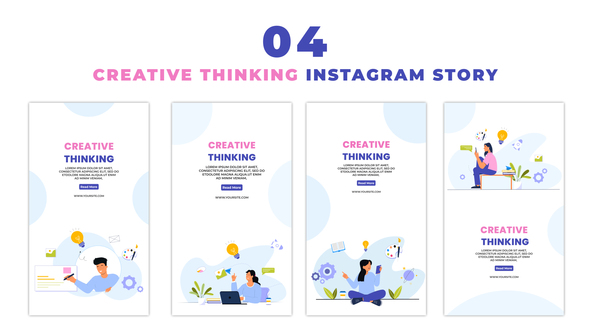 Creative Thinking Flat Character Instagram Story
