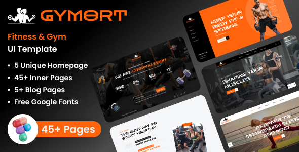 Fitness and Gym Figma UI Template - Gymort