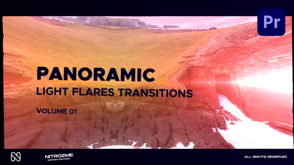 Light Flares Panoramic Transitions Vol. 01 for Premiere Pro