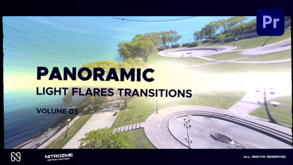 Light Flares Panoramic Transitions Vol. 03 for Premiere Pro