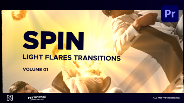 Light Flares Spin Transitions Vol. 01 for Premiere Pro