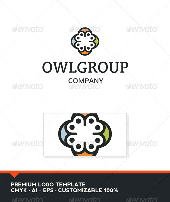 Owl Group Logo Template - Vector Abstract
