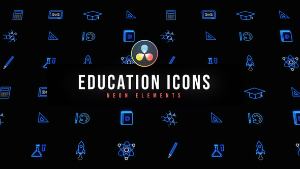 Education Neon Icons