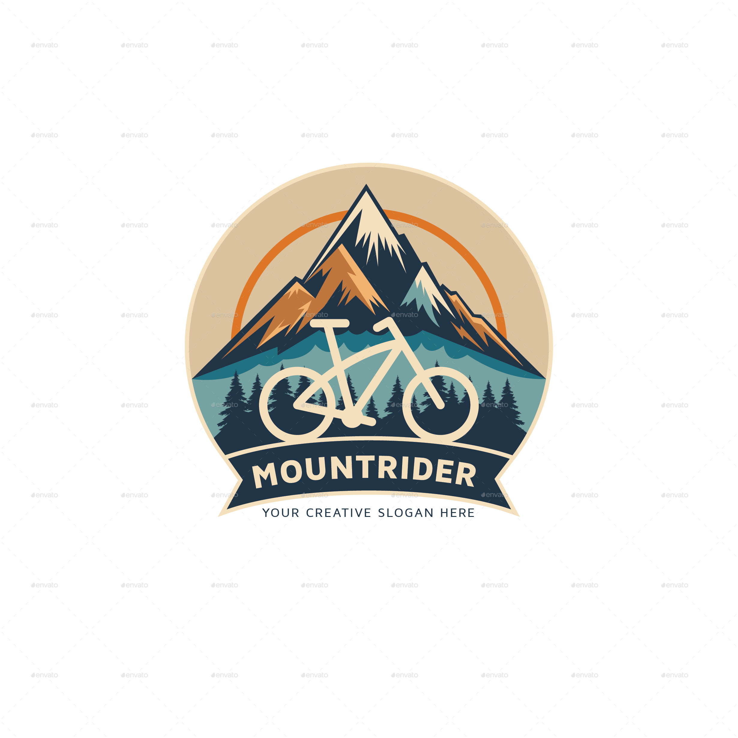 Mountain Rider - Bicycle Club Logo, Vectors 