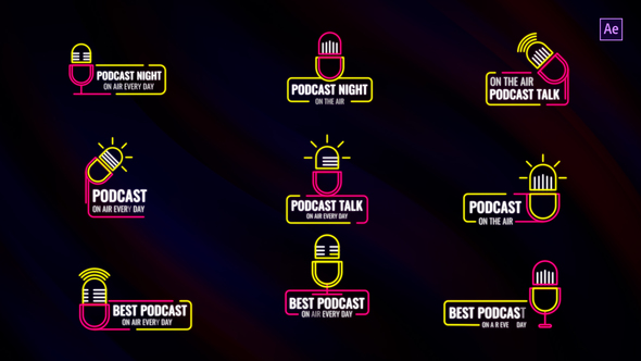 Podcast Titles After Effects Elements template preview