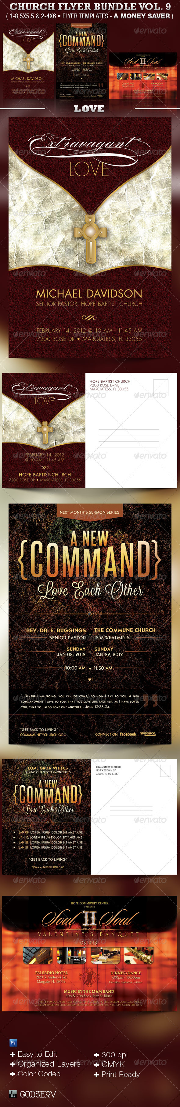 Love Church Flyer Template Bundle - Church Flyers
