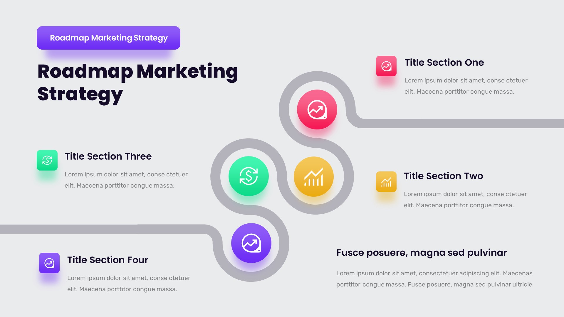 Roadmap Marketing Strategy Powerpoint Template, Presentation Templates