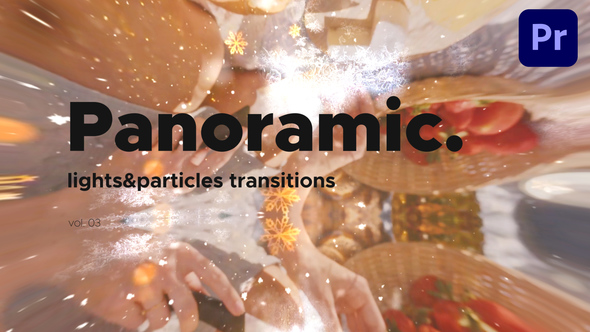Lights & Particles Panoramic Transitions for Premiere Pro Vol. 03