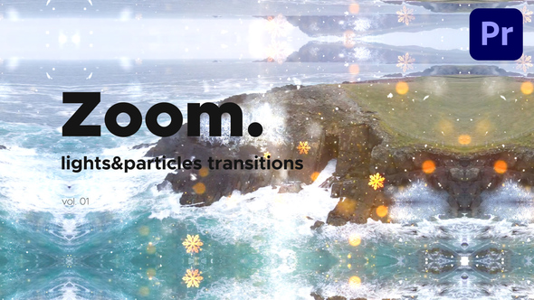Lights & Particles Zoom Transitions for Premiere Pro Vol. 01