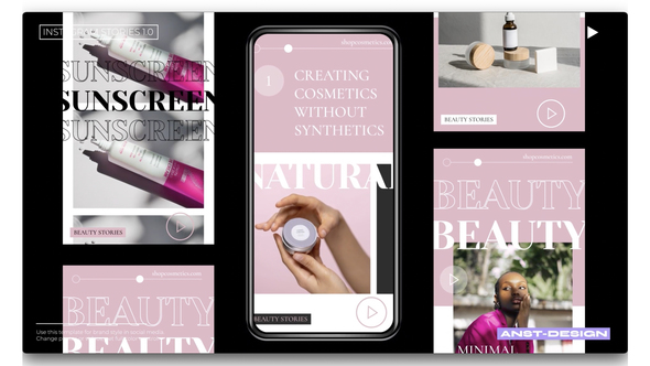 Simple Beauty Shop Stories Instagram Product Promo template preview