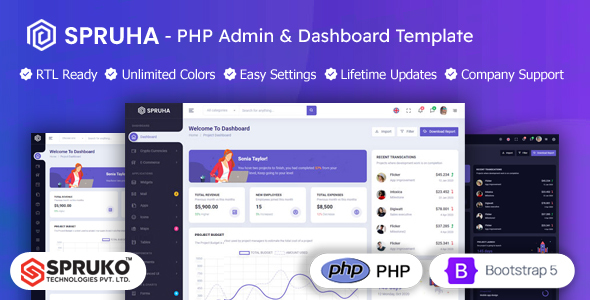 Spruha - PHP Bootstrap Admin & Dashboard Template