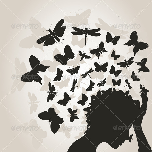Butterflies from a head3 - People Characters