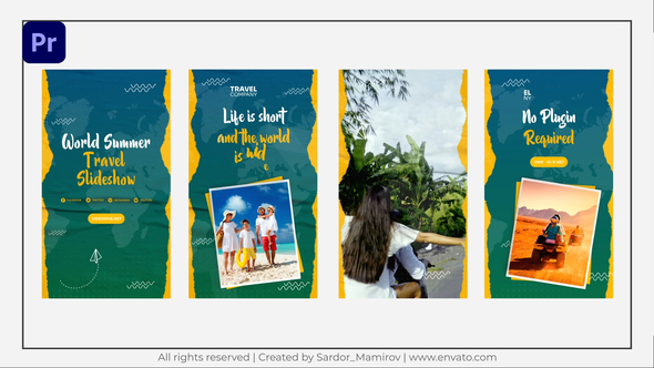 Travel Instagram Story MOGRT Premiere Pro template preview