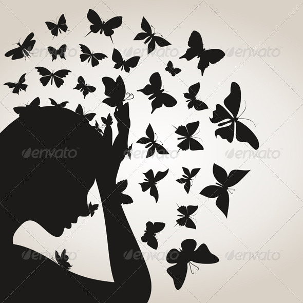 Butterflies from a head4 - People Characters