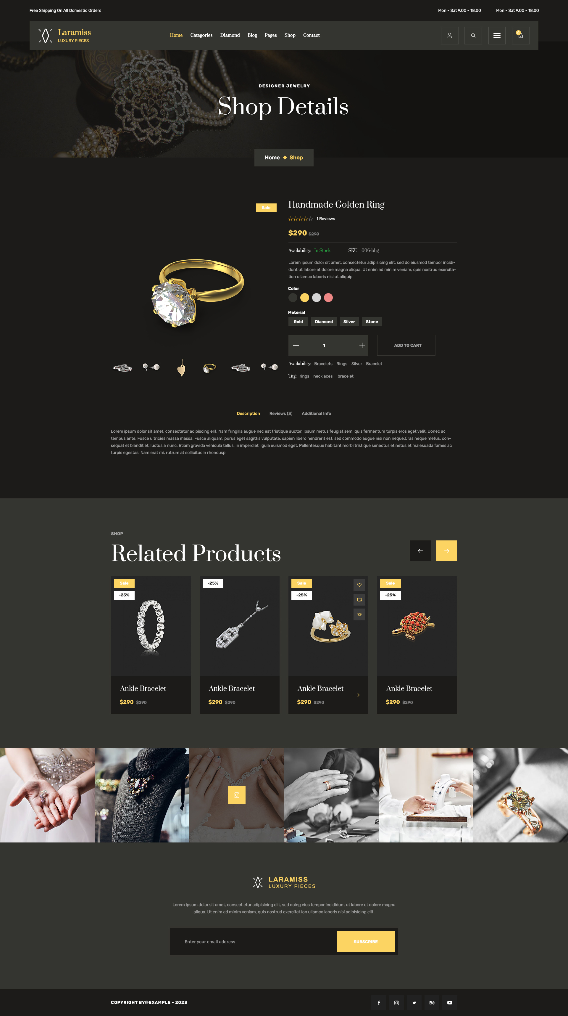 Laramiss Luxury Jewelry PSD Template by metropolitantheme