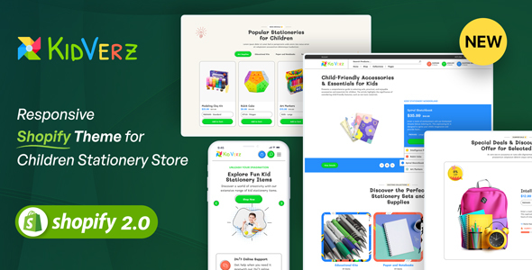 KidVerz – Responsive Shopify Theme for Children Stationery Store