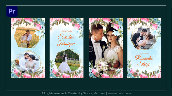 Wedding Instagram Stories MOGRT Premiere Pro template preview