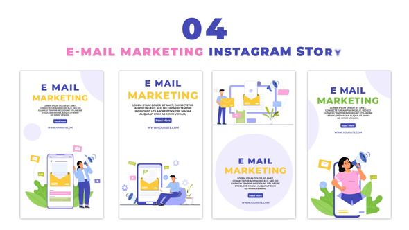 E-Mail Marketing 2D Character Instagram Story