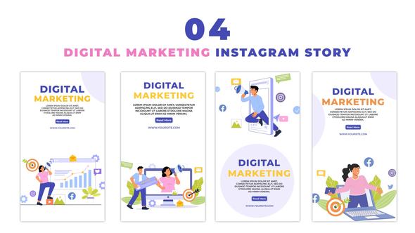 Creative Digital Marketing Flat Character Instagram Story
