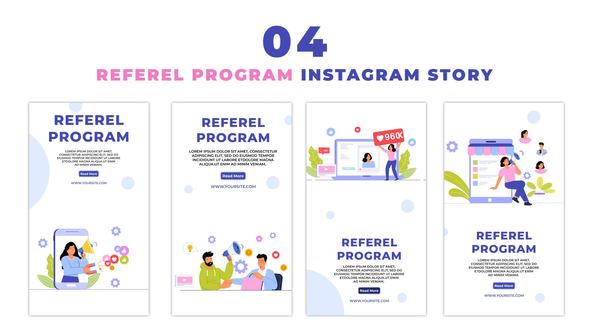 Referral Program and Affiliate Marketing Flat Vector Instagram Story