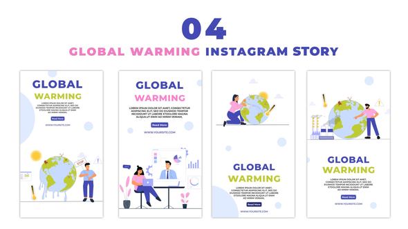 Eye Catching Global Warming Character Instagram Story