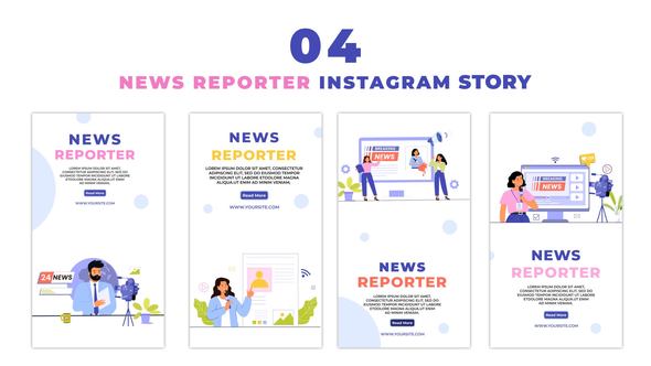 News Reporter Premium Vector Animated Instagram Story