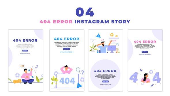 404 Error Facing Flat Character Instagram Story