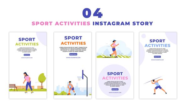 Sports Activities Premium Vectors Instagram Story
