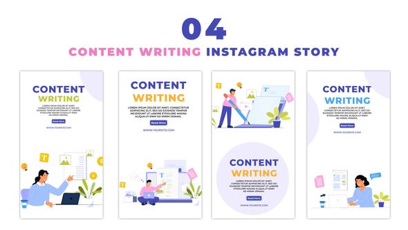 Creative Content Writer Flat Character Instagram Story