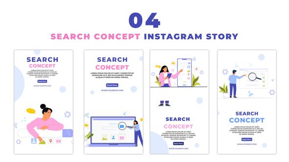Web Searching Concept Flat Vector Instagram Story