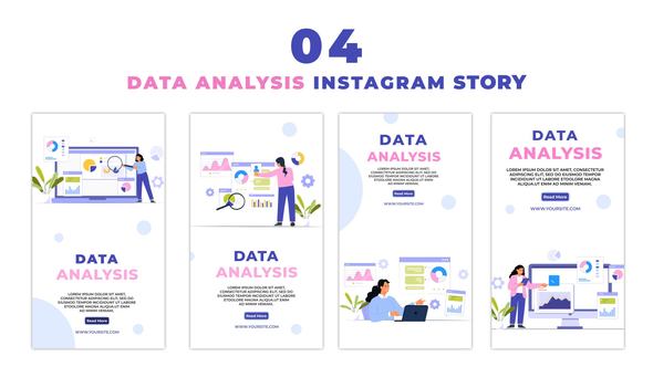 Data Analysis 2D Flat Character Instagram Story