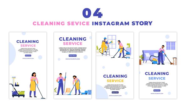 Housekeeping Cleaning Service Premium Vector Instagram Story