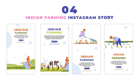 Indian Farming Culture 2D Character Instagram Story
