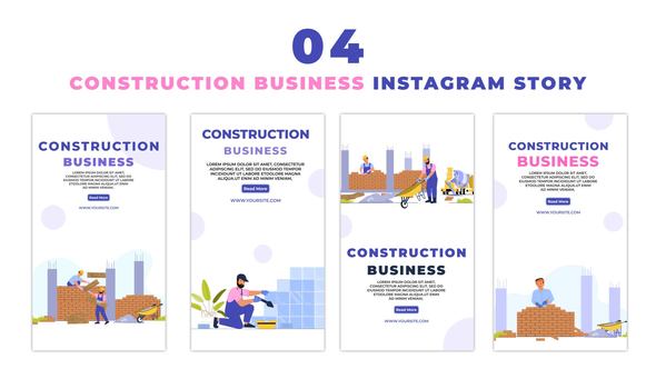 Construction Business and Labors Premium Character Instagram Story