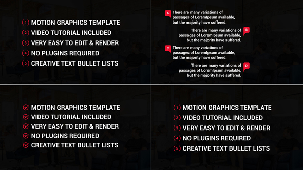 Modern Text Bullet Lists, Premiere Pro Templates | VideoHive