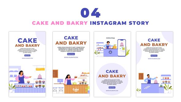 Cake and Bakery Shop Premium Vector Instagram Story