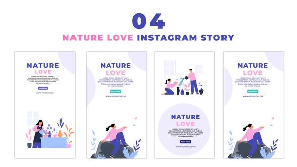 Creative Nature Lover Flat Character Instagram Story