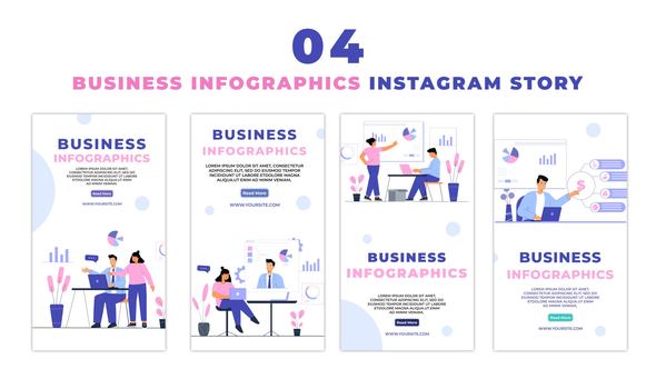 Business Infographics Flat Character Instagram Story