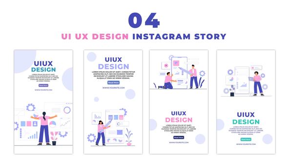 Creative UI UX Design Flat Character Instagram Story
