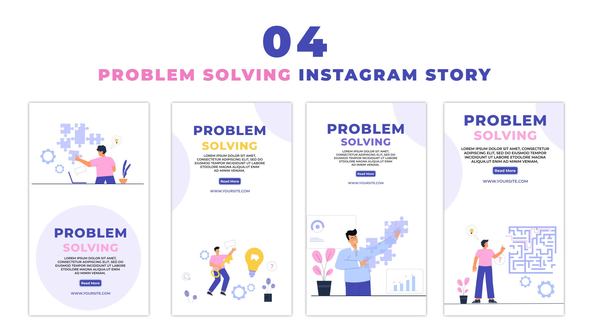 Animated Problem Solving Flat Character Instagram Story