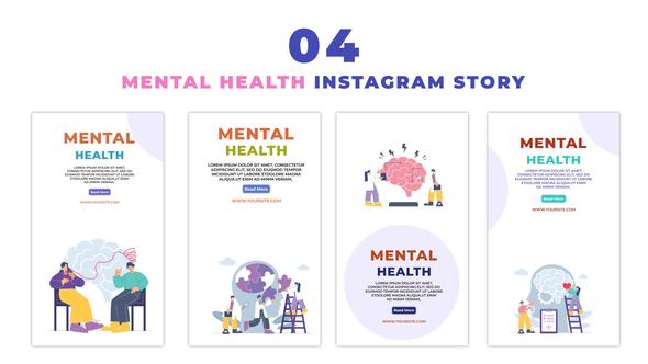Mental Health 2D Character Instagram Story