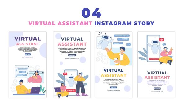 Virtual Assistant User Premium Vector Instagram Story